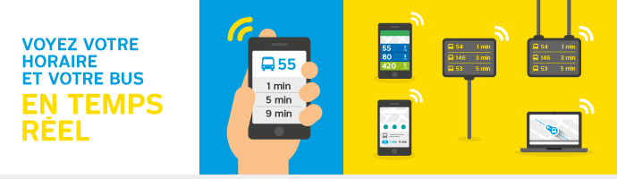 Voyez votre horaire et votre bus en temps réel