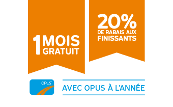 1 mois gratuit 20% de rabais aux finissants avec OPUS à l'année