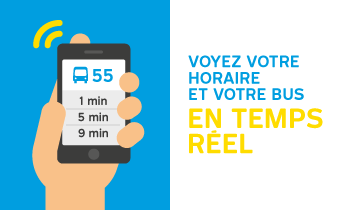 Voyez votre horaire et votre bus en temps réel