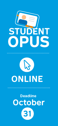 Student OPUS card. Online - Deadkine October 31