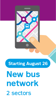 Starting Auguste 26, New bus network 2 sectors