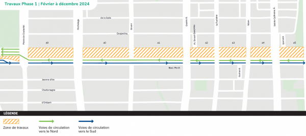 Croquis de circulation pour la fin de la phase 1 des travaux